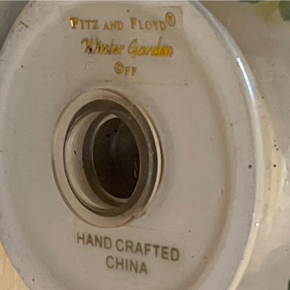 Vintage Fitz and Floyd Salt Pepper Shakers Winter Garden Topiary Holiday Decor - Picture 8 of 9